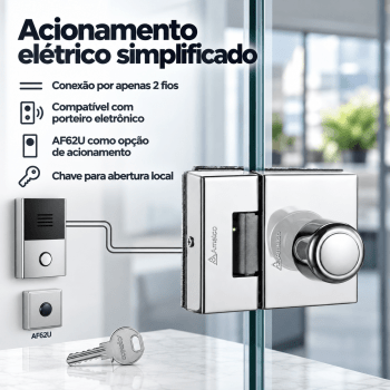 FECHADURA ELETRONICA PARA PORTA DE VIDRO AMELCO FV-32ICR