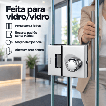 FECHADURA ELETRONICA PARA PORTA DE VIDRO AMELCO FV-32ICR
