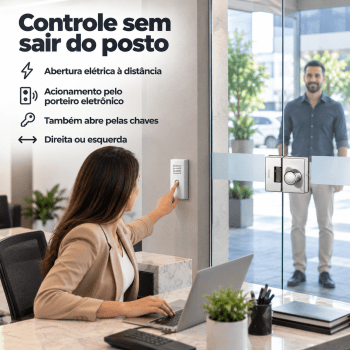 FECHADURA ELETRONICA PARA PORTA DE VIDRO AMELCO FV-32ICR