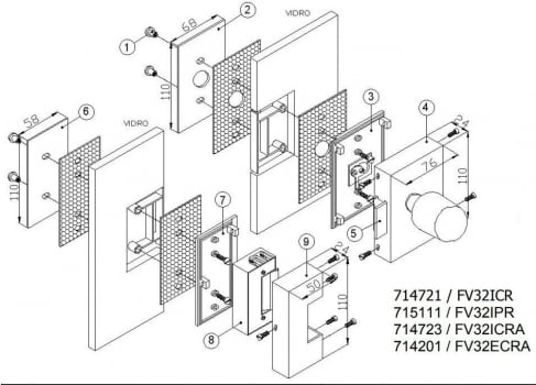 FECHADURA ELETRONICA PARA PORTA DE VIDRO AMELCO FV-32IPR