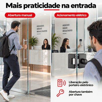 FECHADURA ELETRONICA PARA PORTA DE VIDRO AMELCO FV-32IPR