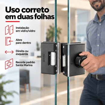 FECHADURA ELETRONICA PARA PORTA DE VIDRO AMELCO FV-32IPR
