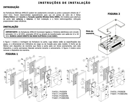 FECHADURA ELETRONICA PARA PORTA DE VIDRO AMELCO FV-33ECRA