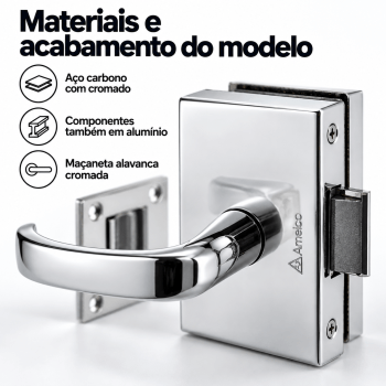 FECHADURA ELETRONICA PARA PORTA DE VIDRO AMELCO FV-33ECRA