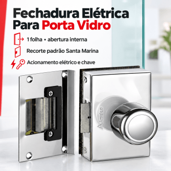 FECHADURA ELETRONICA PARA PORTA DE VIDRO AMELCO FV-33ICR