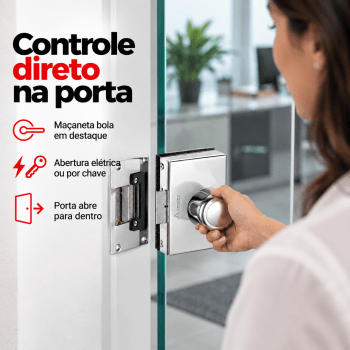 FECHADURA ELETRONICA PARA PORTA DE VIDRO AMELCO FV-33ICR