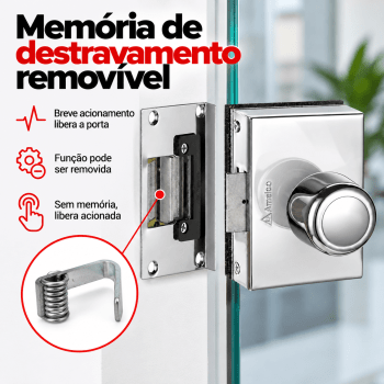 FECHADURA ELETRONICA PARA PORTA DE VIDRO AMELCO FV-33ICR