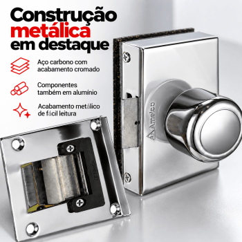 FECHADURA ELETRONICA PARA PORTA DE VIDRO AMELCO FV-33ICR