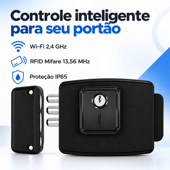 FECHADURA ELETRÔNICA PORTÃO ULTRA MAGIC CARD WI-FI APP AGL