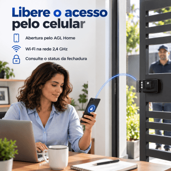 FECHADURA ELETRÔNICA PORTÃO ULTRA MAGIC CARD WI-FI APP AGL