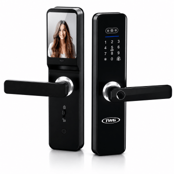 FECHADURA INTELIGENTE COM VIDEO, SENHA, CARTÃO E BIOMETRIA TWG- TW-4040 FE