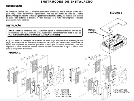 FECHADURA ELETRONICA PARA PORTA DE VIDRO AMELCO FV-32ECRA