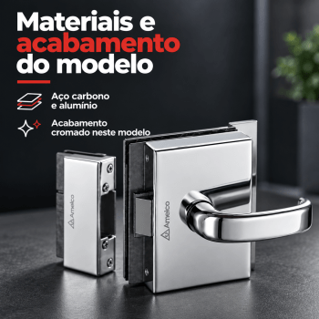 FECHADURA ELETRONICA PARA PORTA DE VIDRO AMELCO FV-32ECRA