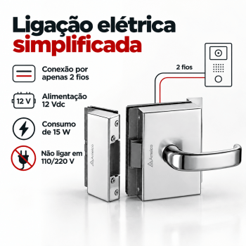 FECHADURA ELETRONICA PARA PORTA DE VIDRO AMELCO FV-32ECRA
