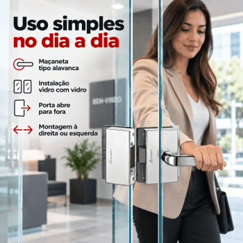 FECHADURA ELETRONICA PARA PORTA DE VIDRO AMELCO FV-32ECRA
