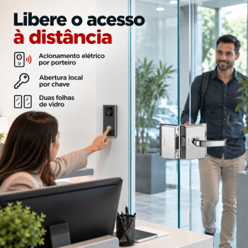 FECHADURA ELETRONICA PARA PORTA DE VIDRO AMELCO FV-32ECRA