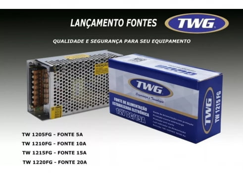 FONTE DE ALIMENTAÇÃO ESTABILIZADA ELETRÔNICA 12V DC/10A TWG TW-1210