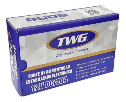 FONTE DE ALIMENTAÇÃO ESTABILIZADA ELETRÔNICA 12V DC/20A TWG TW-1220