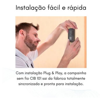 CAMPAINHA SEM FIO INTELBRAS CIB 101 PRETA
