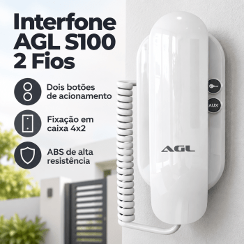 INTERFONE MONOFONE EXTENSÃO UNIVERSAL COM 2 BOTÕES AGL S100