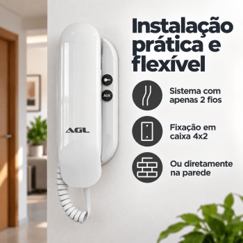 INTERFONE MONOFONE EXTENSÃO UNIVERSAL COM 2 BOTÕES AGL S100