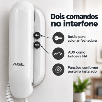 INTERFONE MONOFONE EXTENSÃO UNIVERSAL COM 2 BOTÕES AGL S100