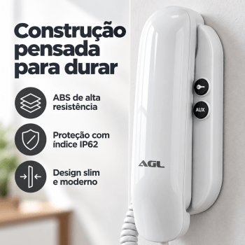 INTERFONE MONOFONE EXTENSÃO UNIVERSAL COM 2 BOTÕES AGL S100