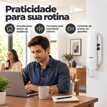 INTERFONE MONOFONE EXTENSÃO UNIVERSAL COM 2 BOTÕES AGL S100