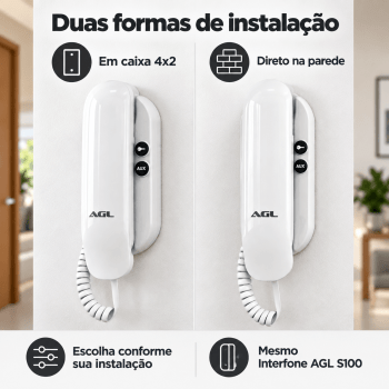 INTERFONE MONOFONE EXTENSÃO UNIVERSAL COM 2 BOTÕES AGL S100