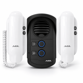 KIT PORTEIRO ELETRÔNICO COLETIVO 2 PONTO S100 SLIM AGL