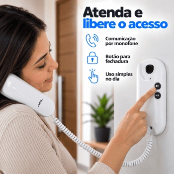 KIT PORTEIRO ELETRÔNICO COLETIVO 2 PONTO S100 SLIM AGL