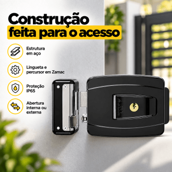 KIT PORTEIRO ELETRÔNICO COLETIVO 8 PONTOS S500 + 8 INTERFONES + 1 FECHADURA + 8 TAG AGL