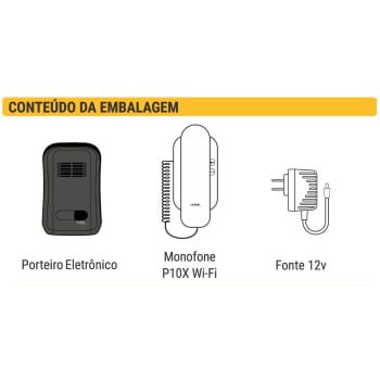 KIT PORTEIRO INTERFONE RESIDENCIAL WIFI AGL P10X WIFI BIVOLT - BRANCO