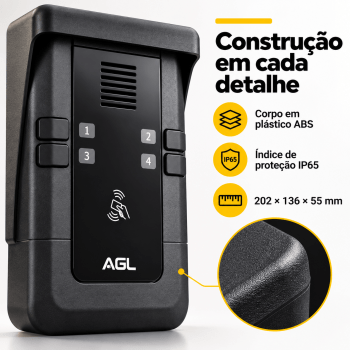 PORTEIRO ELETRÔNICO COLETIVO 4 PONTOS COM RFID S500 AGL