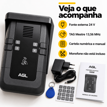 PORTEIRO ELETRÔNICO COLETIVO 4 PONTOS COM RFID S500 AGL