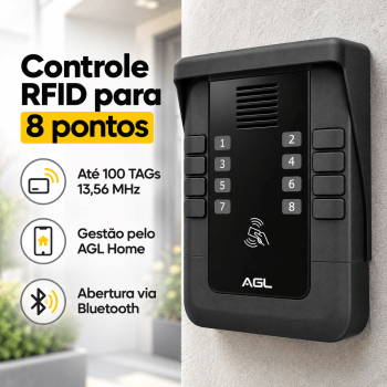 PORTEIRO ELETRÔNICO COLETIVO 8 PONTOS COM RFID S500 AGL