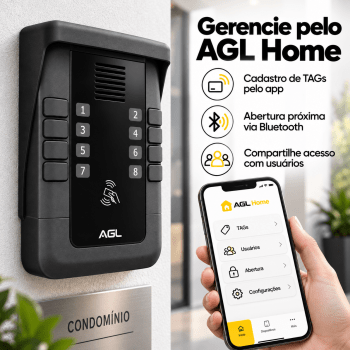 PORTEIRO ELETRÔNICO COLETIVO 8 PONTOS COM RFID S500 AGL