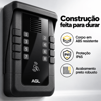 PORTEIRO ELETRÔNICO COLETIVO 8 PONTOS COM RFID S500 AGL