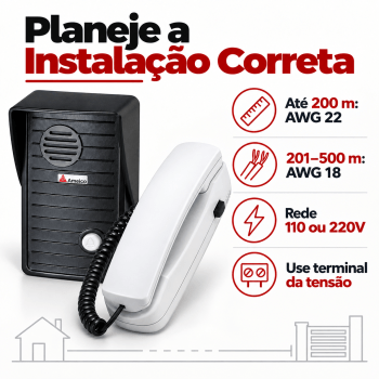 PORTEIRO ELETRÔNICO RESIDENCIAL AMELCO AM-M10
