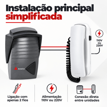 PORTEIRO ELETRÔNICO RESIDENCIAL AMELCO AM-M200