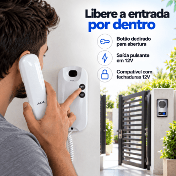 PORTEIRO ELETRÔNICO RESIDENCIAL BIVOLT AGL P-10S
