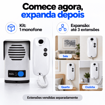 PORTEIRO ELETRÔNICO RESIDENCIAL BIVOLT AGL P-10S