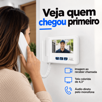 VIDEO PORTEIRO RESIDENCIAL AGL VP4 COLOR