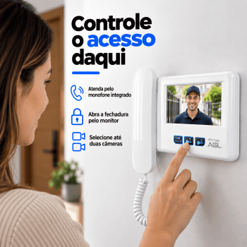 VIDEO PORTEIRO RESIDENCIAL AGL VP4 COLOR
