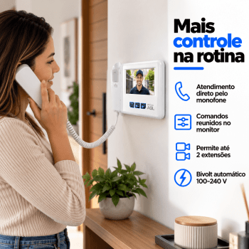VIDEO PORTEIRO RESIDENCIAL AGL VP4 COLOR