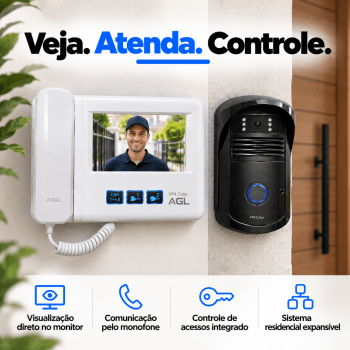 VIDEO PORTEIRO RESIDENCIAL AGL VP4 COLOR