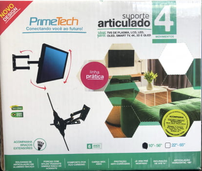 SUPORTE ARTICULADO TV LED, LCD, PLASMA DE 10"A 56" PRIMETECH